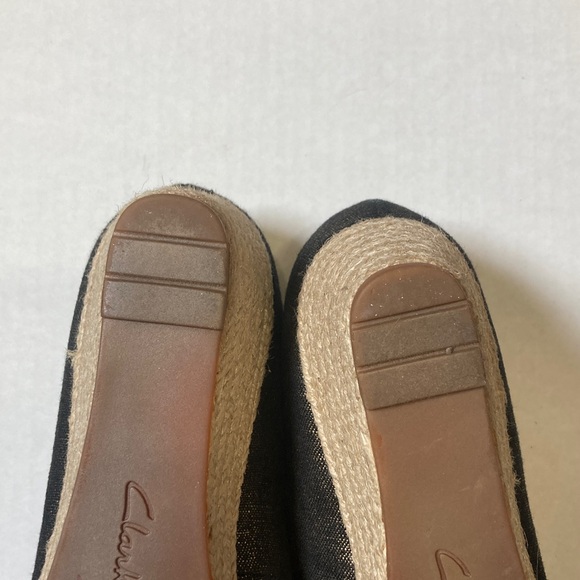 Clarks Mallory Luna Women's Wedge Heel Shoes Navy Gold Textile 26157539 Sz 8M - Picture 8 of 12